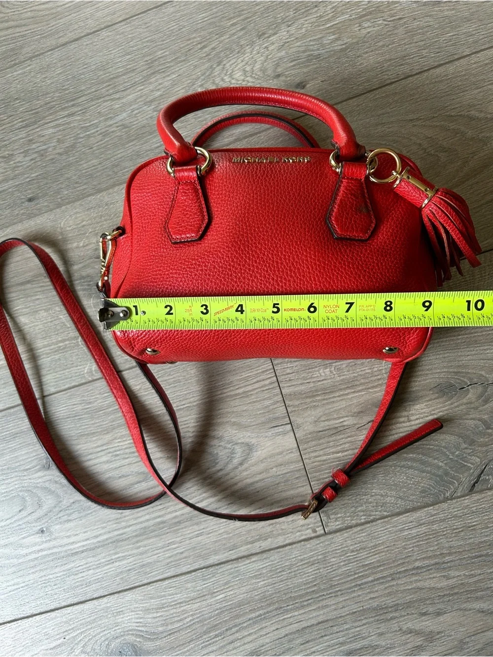 Michael Kors Red Leather Bedford Satchel